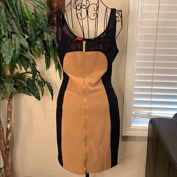 Forever 21 Black and Tan Cocktail dress, zipper back, size M - Picture 4 of 6